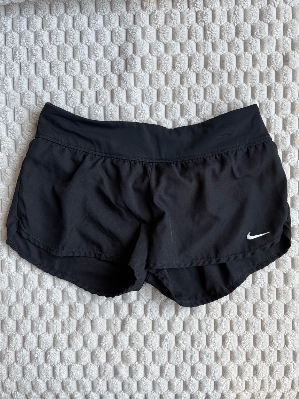Nike Black Women's Athletic Running Shorts with Swoosh Logo